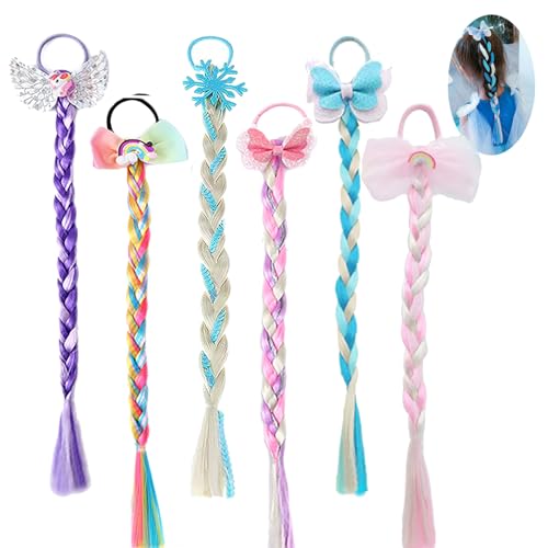 Ozzwolle 6 Haarverlängerungen, geflochten, für Mädchen, bunt, Regenbogenfarben, für kleine Mädchen, mehrfarbig Ozzwolle 6 Haarverlängerungen, geflochten, für Mädchen, bunt, Regenbogenfarben, für kleine Mädchen, mehrfarbig von Ozzwolle