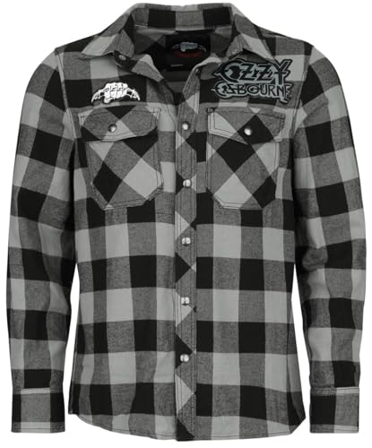 Ozzy Osbourne Check Shirt Männer Langarmhemd schwarz/grau L von Ozzy Osbourne