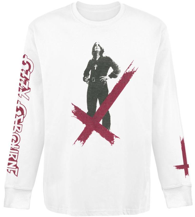 Ozzy Osbourne Langarmshirt - Crosses - M bis XXL - für Männer - Größe L - weiß  - Lizenziertes Merchandise! von Ozzy Osbourne
