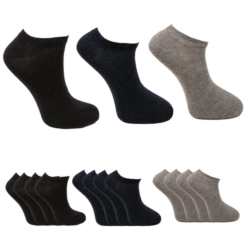 Ozzy Socks 12 Paar Sneaker Socken für Damen und Herren in den Größen 35-38, 39-42 und 43-46. Atmungsaktive, komfortable und rutschfeste Sportsocken ohne Naht an den Zehen. von Ozzy Socks