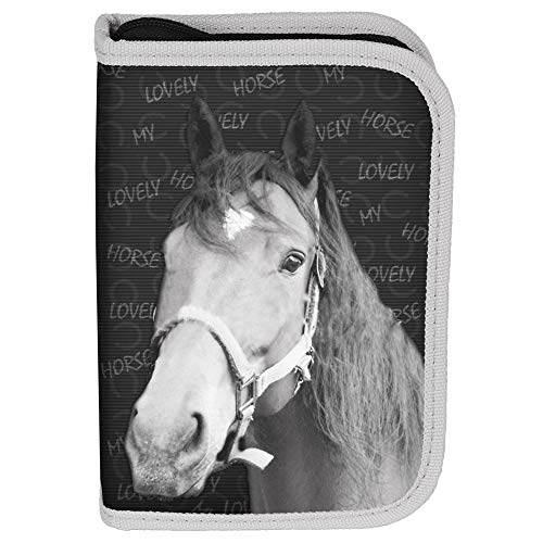 Kinder FEDERTASCHE 22-TEILIG - Pferd My Lovely Horse - GRAU von P A S O