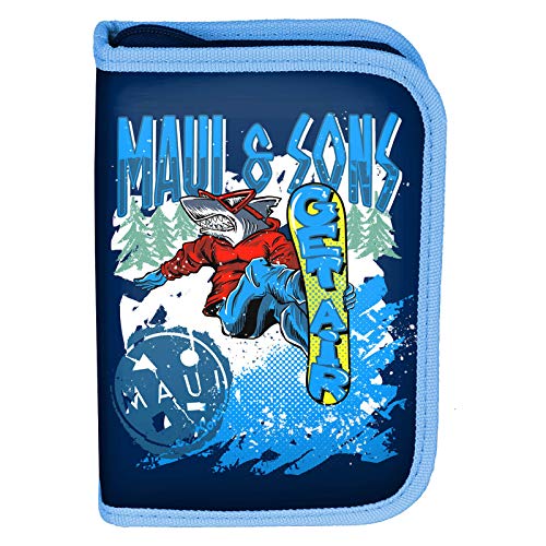 P A S O Kinder FEDERTASCHE 22-TEILIG - Maui & SONS - Surfer DUNKELBLAU von P A S O