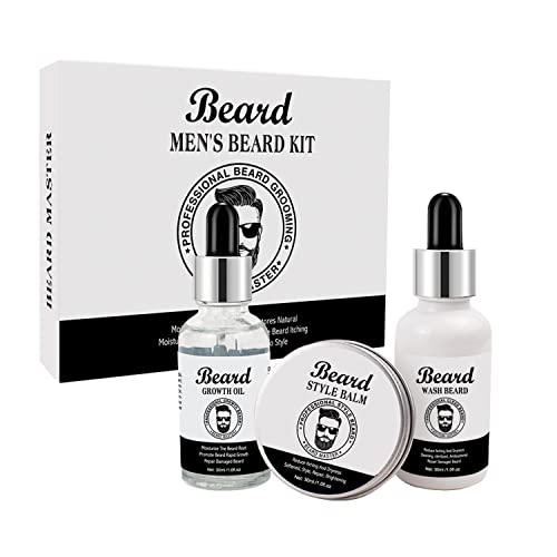 Bart Set | Beard Kit | Bartpflege Set | Styling Reinigung Kit | Styling Reinigung Kit | Bart Balsam Bartöl Bartshampoo | Geschenk für Männer | 3-Teilig von P-Beauty Cosmetic Accessories