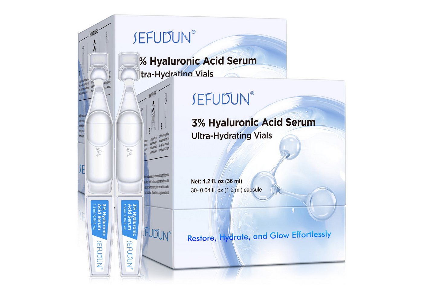 P-Beauty Cosmetic Accessories Anti-Falten-Serum Hyaluronic Acid Hyaluron Serum 3% Anti-Aging Anti-Falten Ampullen, 2-tlg., Anti-Falten, Anti-Aging, Hautpflege, Gesichtspflege von P-Beauty Cosmetic Accessories