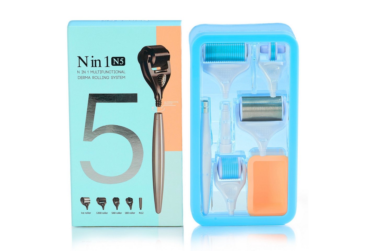 P-Beauty Cosmetic Accessories Dermaroller Derma Roller Microneedling Haarwachstum Gesichtspflege 5 in 1 Set, Dermaroller, Microneedling, 5 in 1, Hautpflege von P-Beauty Cosmetic Accessories