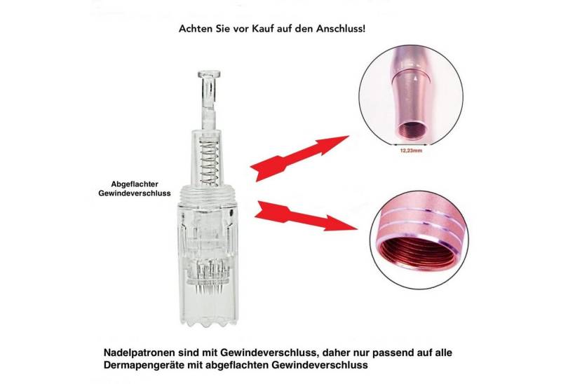 P-Beauty Cosmetic Accessories Dermaroller Microneedling Ersatzköpfe für TBPHP Dermapen Geräte mit Gewinde, 50-tlg. von P-Beauty Cosmetic Accessories