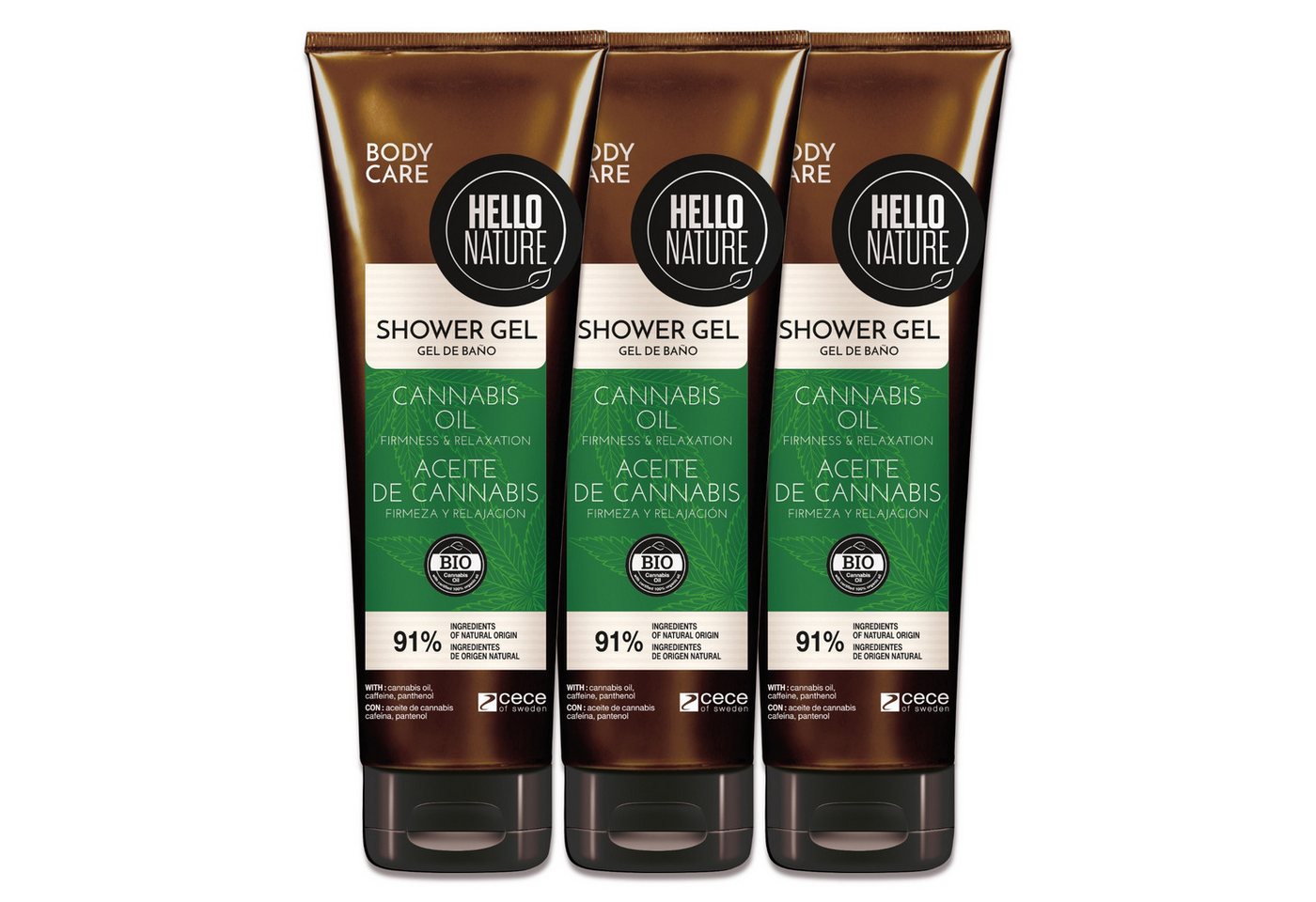 P-Beauty Cosmetic Accessories Duschgel Duschbad Herren Damen Hanf Cannabis Shower Gel Bio Vegan, 3-tlg., Hanföl, Duschgel, Körperpflege von P-Beauty Cosmetic Accessories