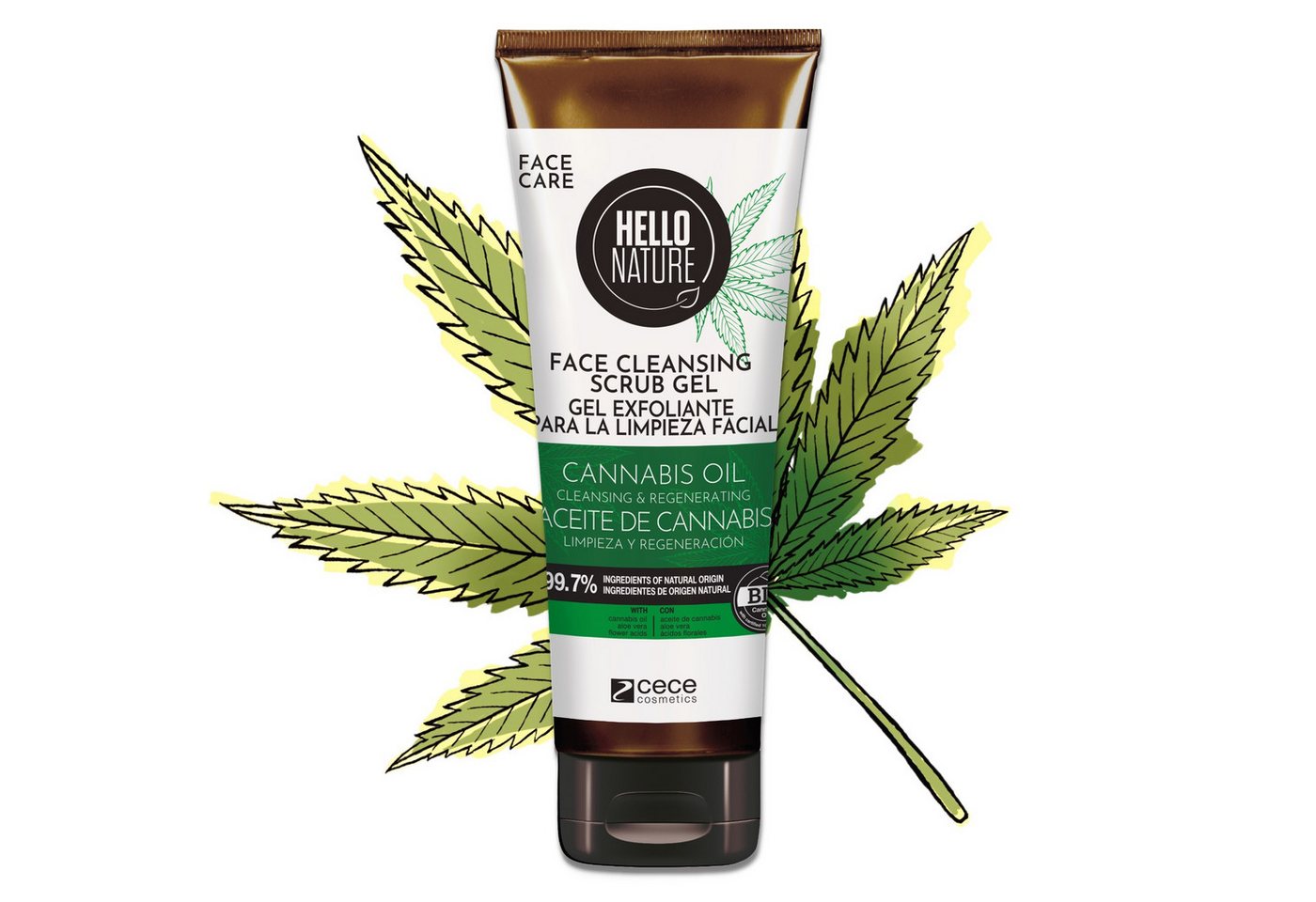 P-Beauty Cosmetic Accessories Gesichtspeeling Gesichtsreinigung Gesichtspflege Hanföl Bio Vegan Hello Nature, 1-tlg., Gesichtspflege, Gesichtspeeling, Peeling, Hello Nature von P-Beauty Cosmetic Accessories