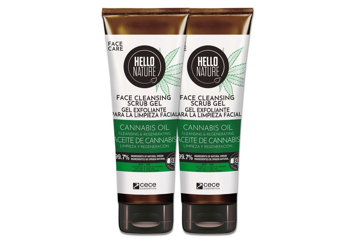 P-Beauty Cosmetic Accessories Gesichtspeeling Gesichtsreinigung Gesichtspflege Hanföl Bio Vegan Hello Nature, 2-tlg., Gesichtspflege, Gesichtspeeling, Peeling, Hello Nature von P-Beauty Cosmetic Accessories