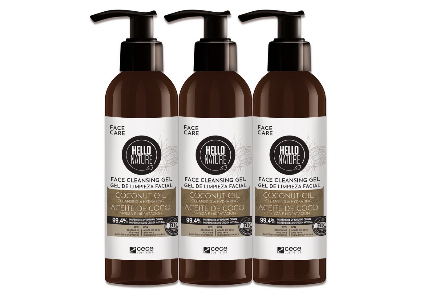 P-Beauty Cosmetic Accessories Gesichtsreinigungsgel Hydrating Gesichtgel Reinigungsgel Gesicht Gesichtspflege Bio, 3-tlg., Gesichtsreinigungsgel, Gesichtspflege, Hello Nature von P-Beauty Cosmetic Accessories