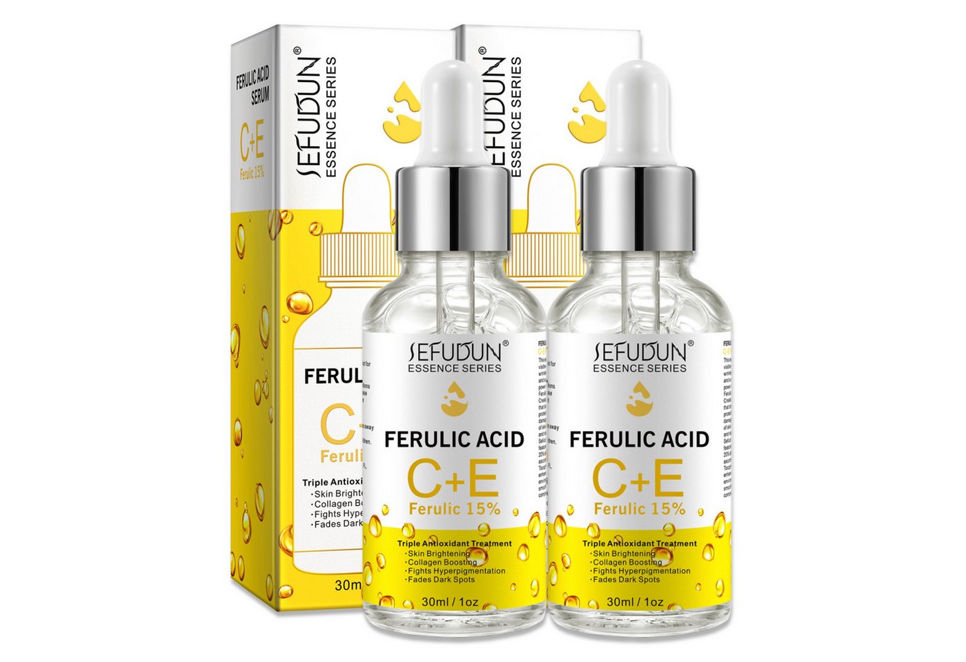 P-Beauty Cosmetic Accessories Gesichtsserum Anti-Aging Serum für Gesicht Gesichtsserum Ferulic Acid Vitamin C + E, 2-tlg., Gesichtspflege, Serum, Hautschutz von P-Beauty Cosmetic Accessories