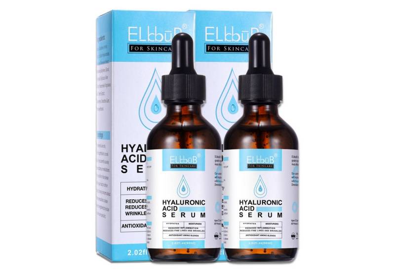 P-Beauty Cosmetic Accessories Gesichtsserum Gesichtsserum Hyaluronsäure Hyaluronic Acid Bio Vegan 60ml, 2-tlg. von P-Beauty Cosmetic Accessories