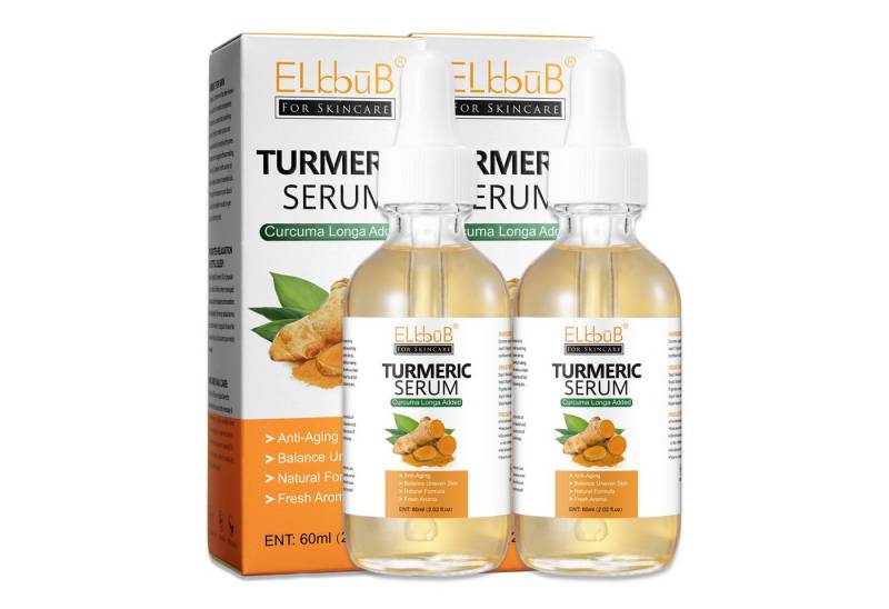 P-Beauty Cosmetic Accessories Gesichtsserum Kurkuma Serum Hyperpigmentation Pigmentflecken Entferner Bio Vegan, 2-tlg. von P-Beauty Cosmetic Accessories