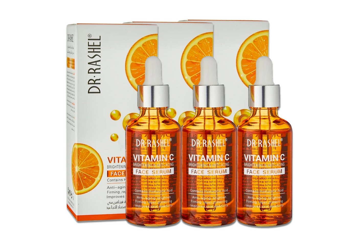 P-Beauty Cosmetic Accessories Gesichtsserum Vitamin C Serum Brightening Anti-Aging Hyaluronsäure DR. RASHEL, 3-tlg., Anti-falten Serum, Hyaluronsäure, Gesichtspflege von P-Beauty Cosmetic Accessories