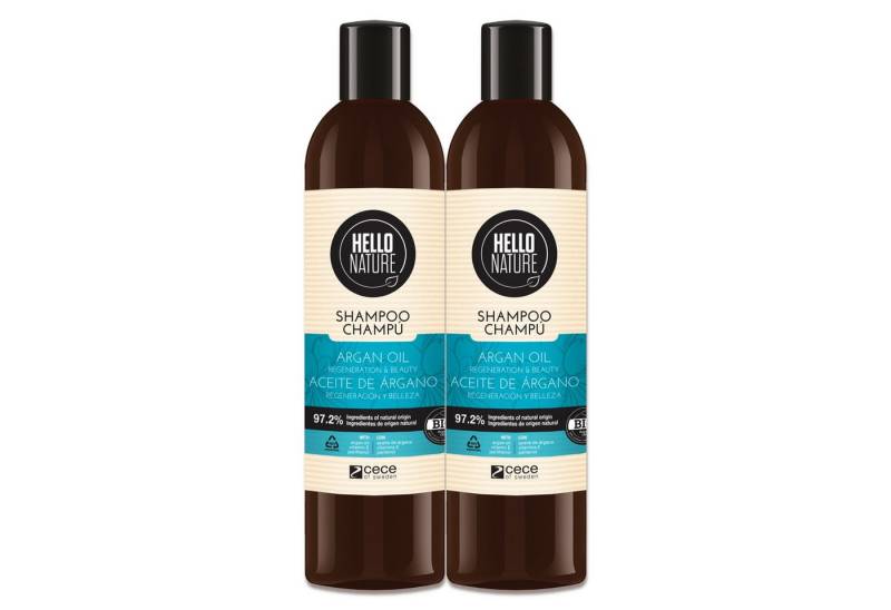 P-Beauty Cosmetic Accessories Haarshampoo Haarpflege Damen Herren Shampoo mit Arganöl Hello Nature, 2-tlg., Haarshampoo, Haarpflege, Hello Nature, Arganöl von P-Beauty Cosmetic Accessories
