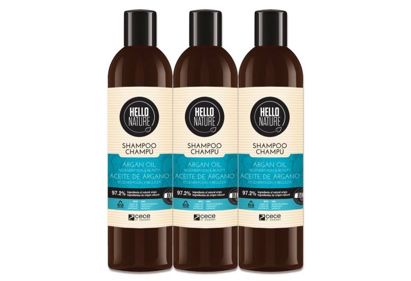 P-Beauty Cosmetic Accessories Haarshampoo Haarpflege Damen Herren Shampoo mit Arganöl Hello Nature, 3-tlg., Haarshampoo, Haarpflege, Hello Nature, Arganöl von P-Beauty Cosmetic Accessories
