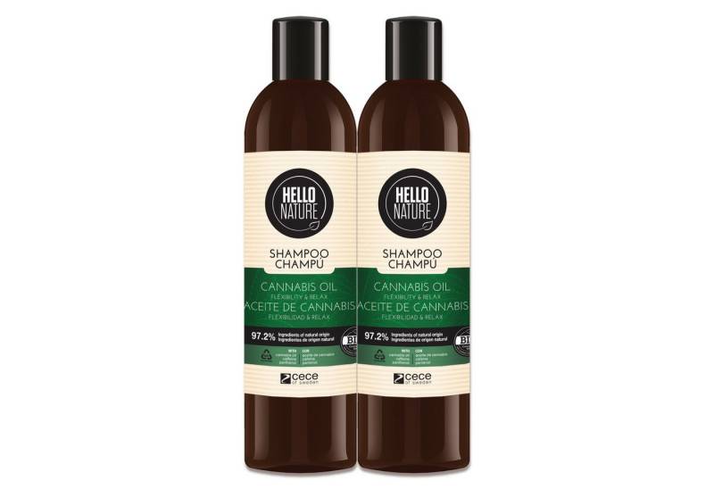 P-Beauty Cosmetic Accessories Haarshampoo Hanföl Cannabis Naturkosmetik Haarpflege Haarschäden Hello Nature, 2-tlg., Haarshampoo, Haarpflege, Hanf-Öl, Cannabis von P-Beauty Cosmetic Accessories
