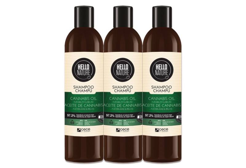 P-Beauty Cosmetic Accessories Haarshampoo Hanföl Cannabis Naturkosmetik Haarpflege Haarschäden Hello Nature, 3-tlg., Haarshampoo, Haarpflege, Hanf-Öl, Cannabis von P-Beauty Cosmetic Accessories