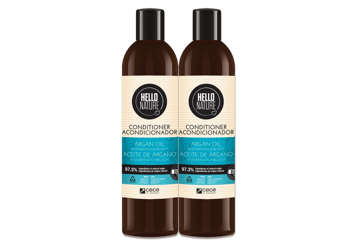 P-Beauty Cosmetic Accessories Haarspülung Haar Conditioner Haarspülung Haarpflege Haarkur Arganöl Hello Nature, 2-tlg., Haarspülung, Conditioner, Haarpflege, Arganöl von P-Beauty Cosmetic Accessories