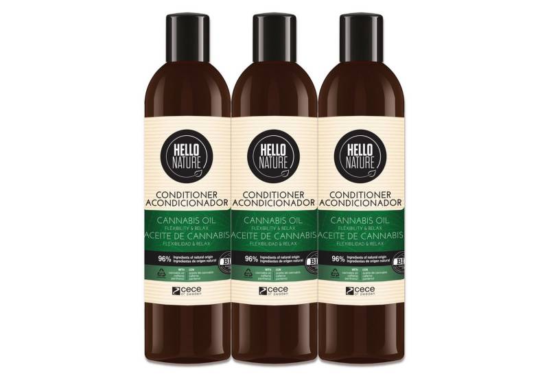 P-Beauty Cosmetic Accessories Haarspülung Haar Conditioner Hanföl Haarpflege Haarkur Natur Bio Hello Nature, 3-tlg., Haarspülung, Haarpflege, Conditioner, Hanf-öl, Cannabis von P-Beauty Cosmetic Accessories