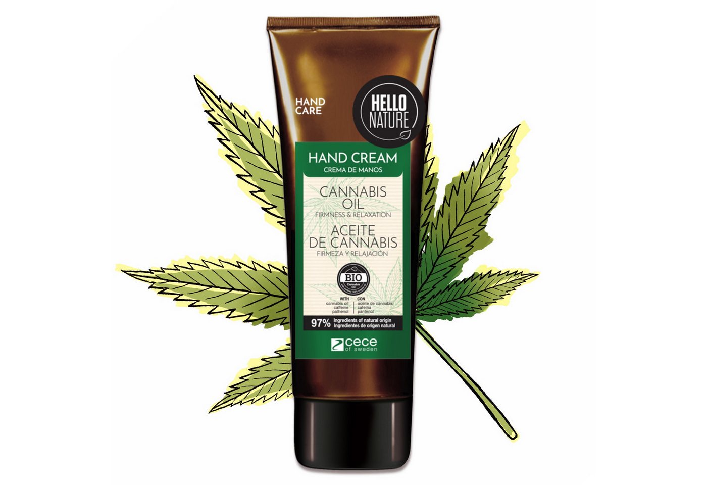 P-Beauty Cosmetic Accessories Handcreme Hello Nature Handpflegecreme Hautpflege mit Hanföl Bio Vegan, 1-tlg., Handpflege, Handcreme, Hello Nature, Cannabis von P-Beauty Cosmetic Accessories