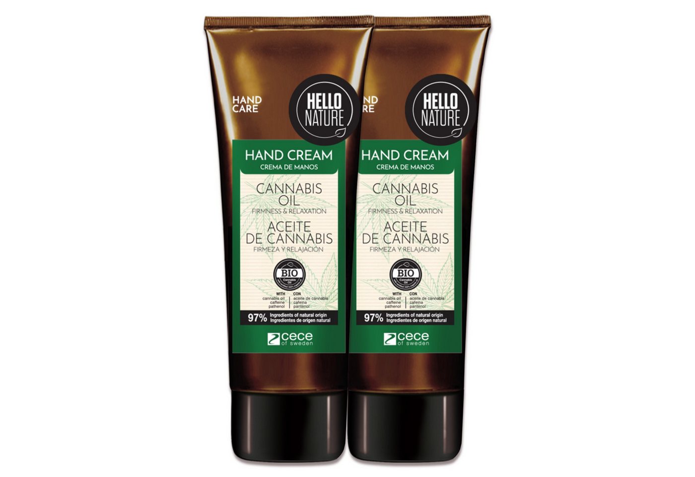 P-Beauty Cosmetic Accessories Handcreme Hello Nature Handpflegecreme Hautpflege mit Hanföl Bio Vegan, 2-tlg., Handpflege, Handcreme, Hello Nature, Cannabis von P-Beauty Cosmetic Accessories