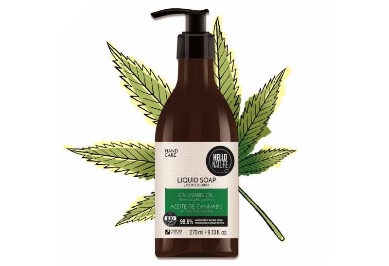 P-Beauty Cosmetic Accessories Handseife Flüssigseife Naturseife Schaumseife Duschgel mit Hanföl Hello Nature, 1-tlg., Handseife, Handpflege, Canabis, Hello Nature von P-Beauty Cosmetic Accessories