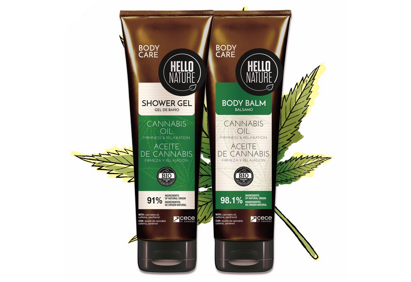 P-Beauty Cosmetic Accessories Hautpflege-Set Körperpflege Hanföl Cannabis Set Duschgel Body Butter Balm Öl, Körperpflege, Hello Nature, Cannabis, Hanf Öl von P-Beauty Cosmetic Accessories