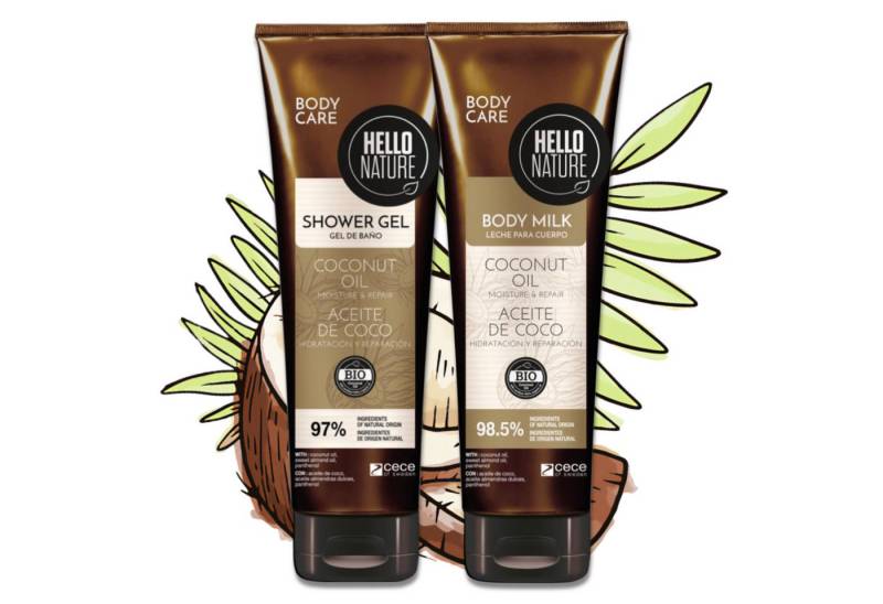 P-Beauty Cosmetic Accessories Hautpflege-Set Kokosnussöl Körperpflege Set Duschgel Body Butter Milk Öl BIO Set, Körperpflege Set, Hautpflege, Hello Nature von P-Beauty Cosmetic Accessories