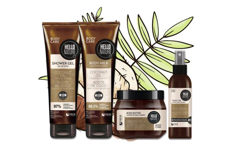 P-Beauty Cosmetic Accessories Hautpflege-Set Kokosnussöl Körperpflege Set Duschgel Body Butter Milk Öl BIO Set, Körperpflege Set, Hautpflege, Hello Nature von P-Beauty Cosmetic Accessories