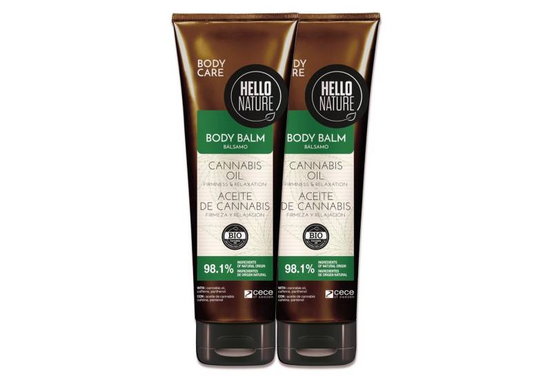 P-Beauty Cosmetic Accessories Körperbalsam Hello Nature Body Balm Körper Balsam Feuchtigkeitspflege Hanf Cannabis, 2-tlg., Körperpflege, Hautpflege, Hanföl, Balsam von P-Beauty Cosmetic Accessories