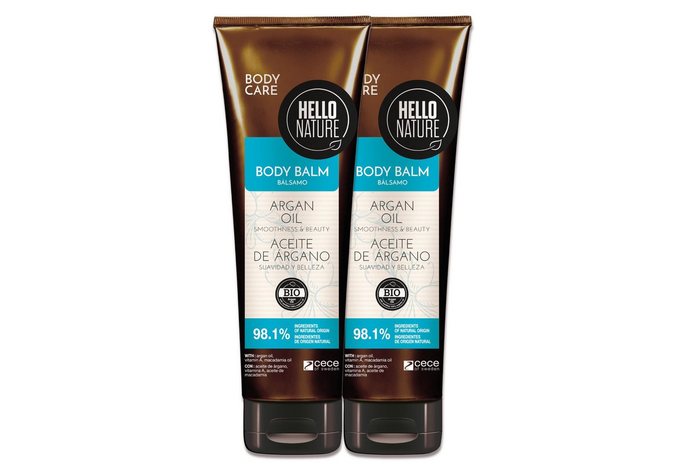 P-Beauty Cosmetic Accessories Körpercreme Body Balm Körper Balsam Feuchtigkeitspflege mit Arganöl Hello Nature, 2-tlg., Hautpflege, Körpercreme, Body Balm, Hello Nature von P-Beauty Cosmetic Accessories
