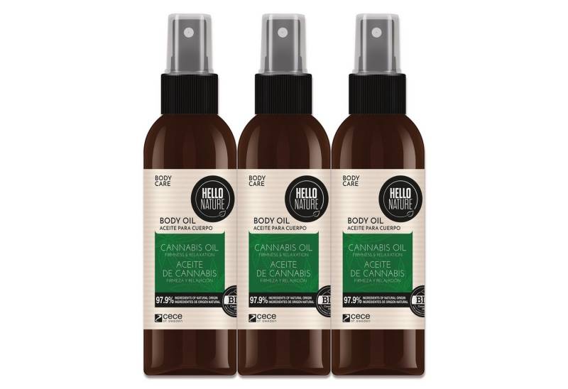 P-Beauty Cosmetic Accessories Körperöl Hello Nature Gesicht Body Öl Hanföl Cannabis Körperpflege Bio, 3-tlg., Körperöl, Hautpflege, Hanf-Öl von P-Beauty Cosmetic Accessories