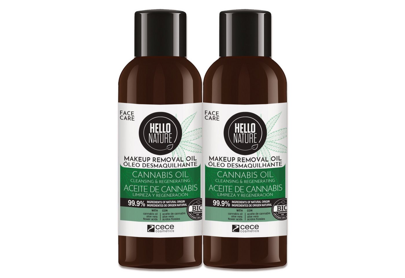 P-Beauty Cosmetic Accessories Make-up-Entferner Hello Nature Haut Gesicht Regeneration Reinigungsöl mit Hanföl, 2-tlg., Gesichtsreinigung, Gesichtspflege, Make-up, Cannabis von P-Beauty Cosmetic Accessories