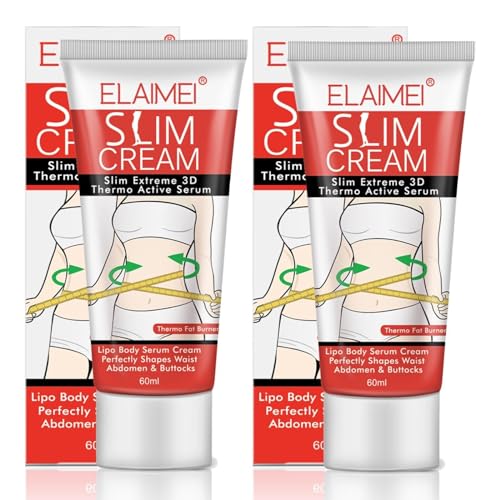 P-Beauty Fettverbrennungs Creme 60ml | 3D Thermo Aktive Slim Cream gegen Cellulite und für straffe Haut | Verbrennung von Körperfett | Sport Creme | erhöht die Hautfestigkeit & Elastizität | 2x 60ml von P-Beauty Cosmetic Accessories