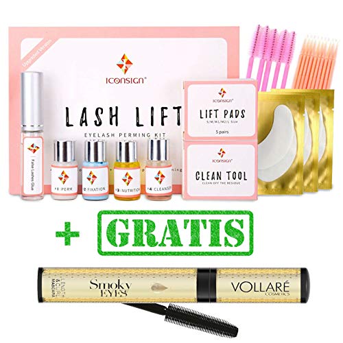 P-Beauty - Wimpernlifting Set für Wimpernwelle inklusive GRATIS Mascara mit Arganöl 12ml - Wimpernlaminierung - Wimpernlifting & Augenbrauen Lifting Set - Lash Lift Kit - Wimpern Curling (SMOKEY EYES) von P-Beauty Cosmetic Accessories