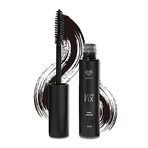 LOVELY Lash Fix - Wimperntusche für Wimpernverlängerung 10ml, Schwarz - Fixiereffekt für längere Tragedauer Wimpernextensions - Optimaler Glanz und Volumen & Pflegende Gel-Textur von p-beauty