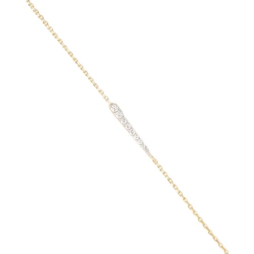 Damen-Armband von PDPaola aus der Kollektion The New Essentials. Dünnes Ketten-Armband aus 925er Silber mit 18 Karat vergoldetem Zirkonia Das Gewicht beträgt ca. 1,12 g. Die Referenz ist PU01-847-U von P D PAOLA