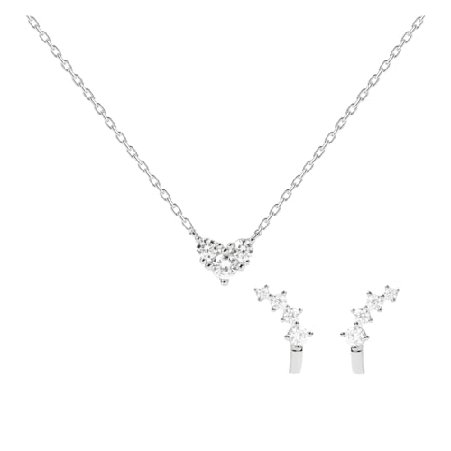 PdPaola Damen-Schmuck-Set 925er Silber Kristall One Size Silber 88417305 von P D PAOLA