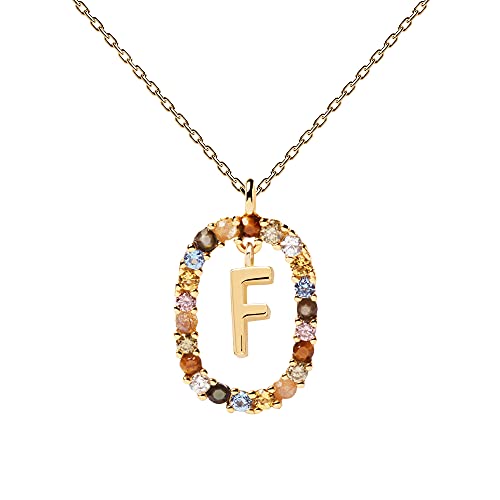 PDPAOLA - Halskette Buchstabe F- 925er Sterlingsilber 18k Vergoldung - Damenschmuck von P D PAOLA