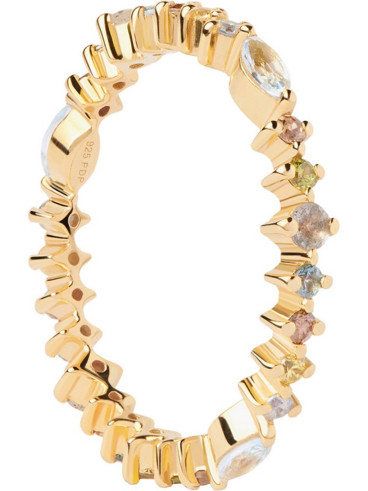 P D Paola Fingerring PdPaola Damen-Damenring 925er Silber Zirkonia, Labradorit von P D Paola