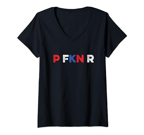 Damen P FKN R Puerto Rico Fan Lustiges Meme Spanische Musik Urban Slang T-Shirt mit V-Ausschnitt Damen P FKN R Puerto Rico Fan Lustiges Meme Spanische Musik Urban Slang T-Shirt mit V-Ausschnitt von P FKN R Puerto Rican Humor Viral Meme Funny Slang