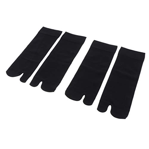 P Prettyia 2 Paar Zwei Zehensocken Zehentrenner für Flip Flops Herren Socken Damensocken Strümpfe - Schwarz, schwarz von P Prettyia