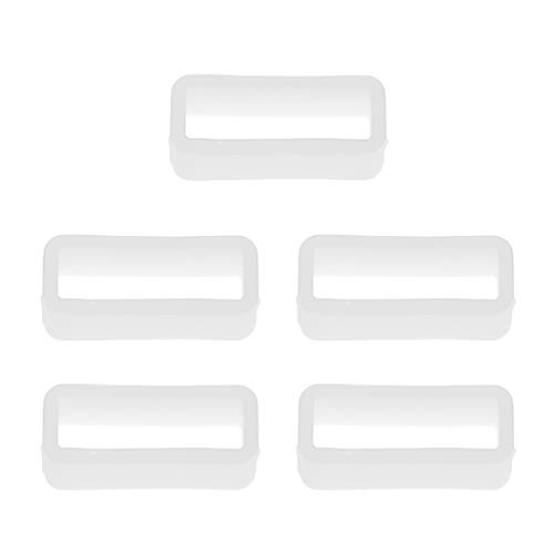 P Prettyia 5 er Silikon Verschlussring Anti-Rutsch Uhrenarmband Schlaufe Ersatzschlaufe Gummi Halter - 20mm Weiß von P Prettyia