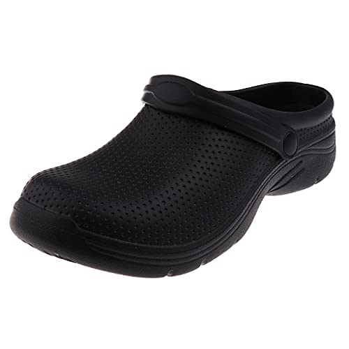 P Prettyia Anti-Rutsch Arbeitsschuhe Arbeits-Clogs Koch Küchen Berufsschuhe Küchenschuh Laborschuh Pantolette - schwarz, EU 39 von P Prettyia