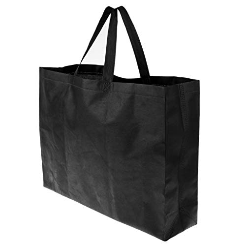 P Prettyia Wasserdicht Shopper Bag Schwarz Handtasche Einkaufstasche Stofftasche Schultertasche Aufbewahrungstasche von P Prettyia