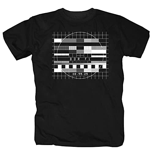 DFF DDR1 analog DDR Fernsehen Fernsehfunk Testbild Ossi schwarz T-Shirt XXL von P-T-D