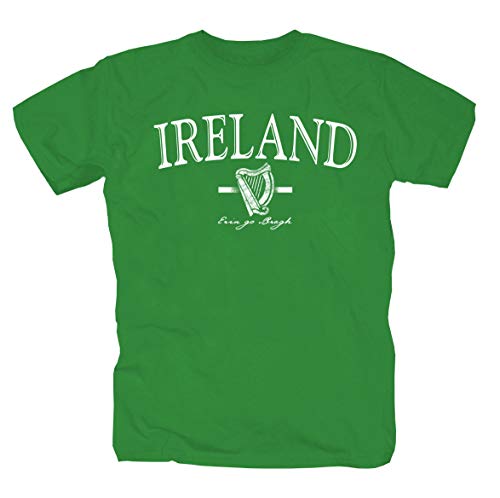 Irland Harfe grün Shamrock Tattoo Rock Belfast Dublin Folk Musik Shirt Polo T-Shirt L von P-T-D