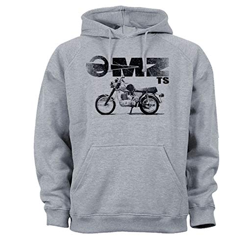 P-T-D MZ TS Motorrad S51 FDJ GST Enduro AWO ETZ Simson EMW RT 125 NVA Oldtimer DDR Jawa VEB grau Hoodie Kapuzenpullover S von P-T-D