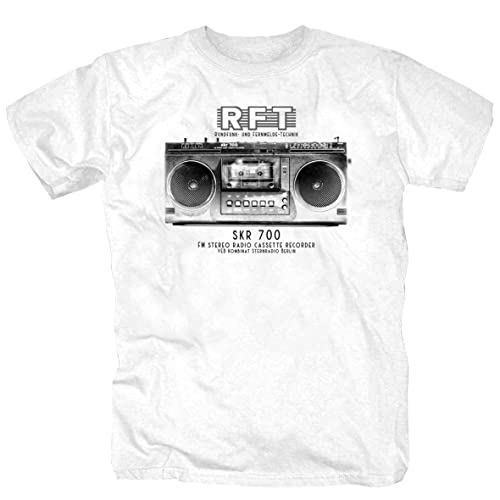 P-T-D RFT SKR 700 Radio Ostdeutschland Trabant Simson Wartburg MZ Moped DDR Shirt T-Shirt L, Weiß von P-T-D